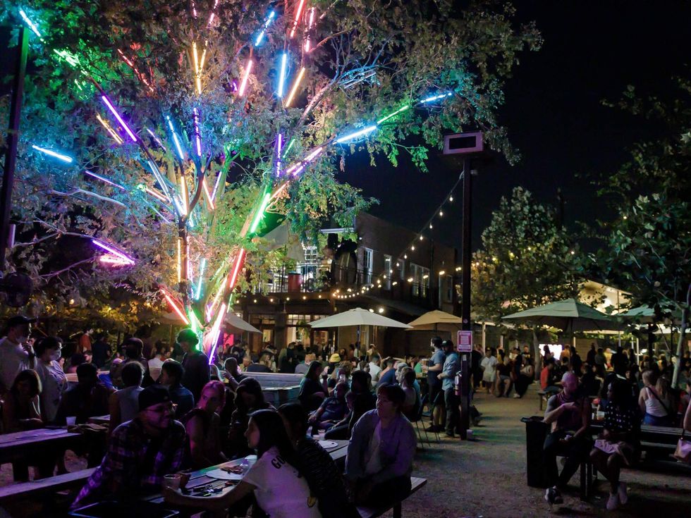 Axelrad backyard at night