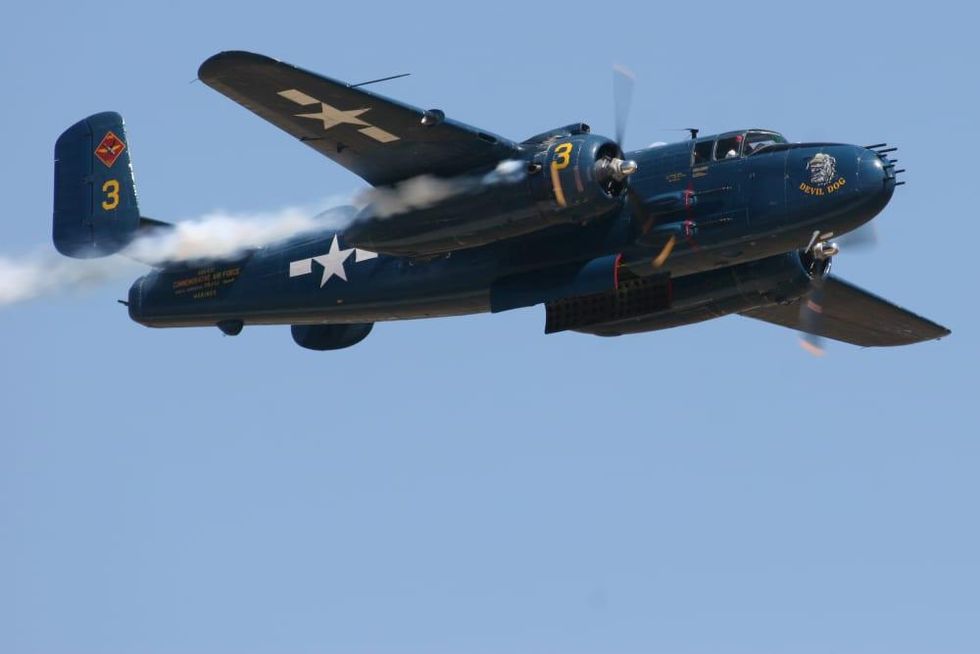 B25 Devil Dog bomber warplane vintage
