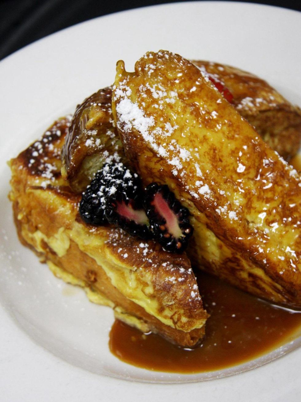 Backstreet Cafe, French toast, Brioche French Toast stuffed with bananas