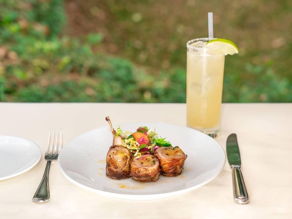 Bacon-wrapped quail at Tribute