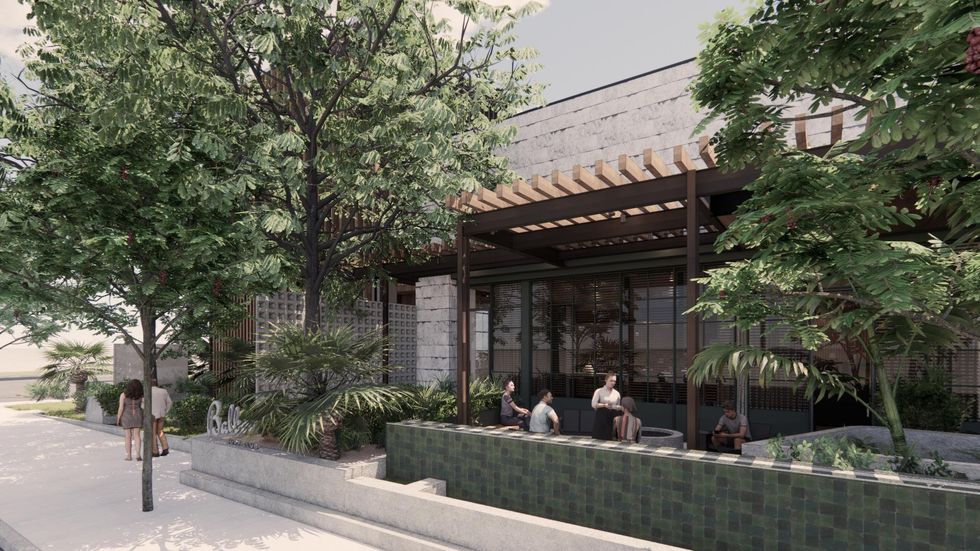 Balboa Surf Club patio rendering