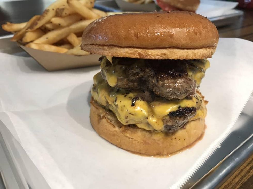 Balls Out Burger double cheeseburger