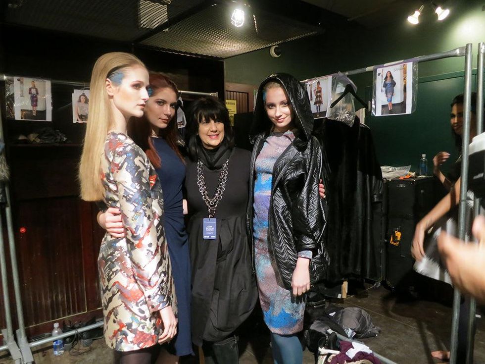 Bambi Lynn with models at Cesar Galindo Czar show February 2014
