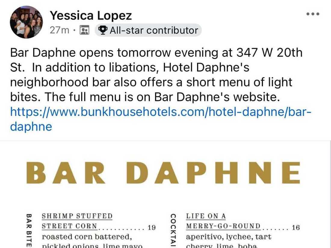 Bar Daphne webpage leak