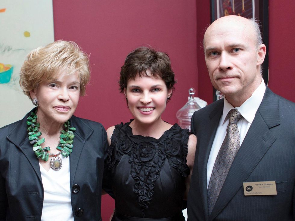 Barbara Henley, from left, Lamar Matthew and David Douglas at the Opera in the Heights reception April 2014