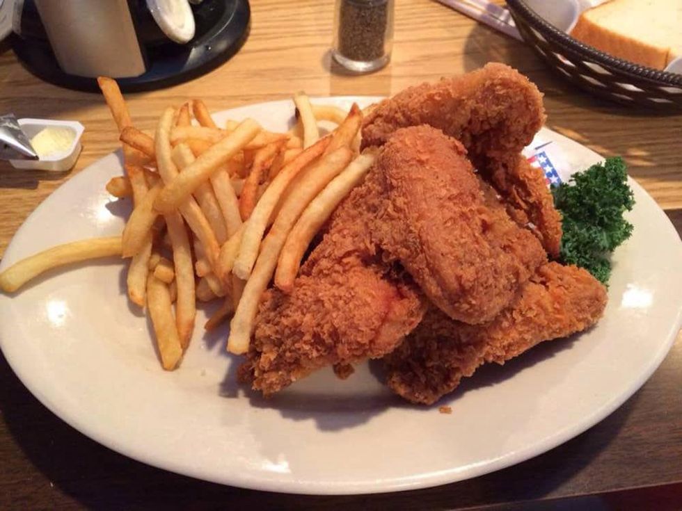 Barbecue Inn Houston fried chicken with french fries