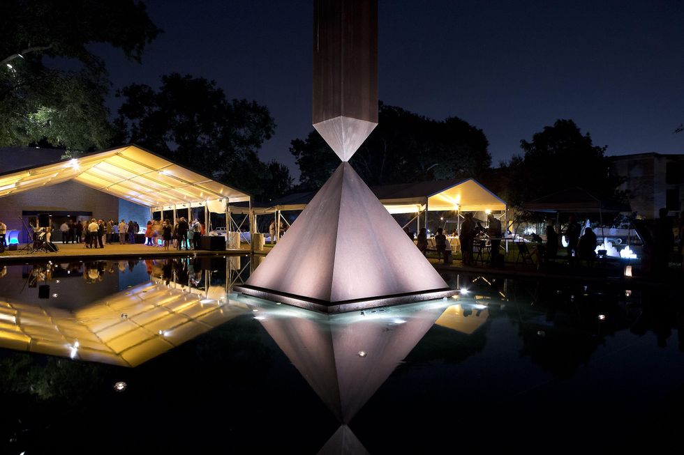 Barnett Newman's Broken Obelisk at the Rothko Chapel Moonrise Party October 2014