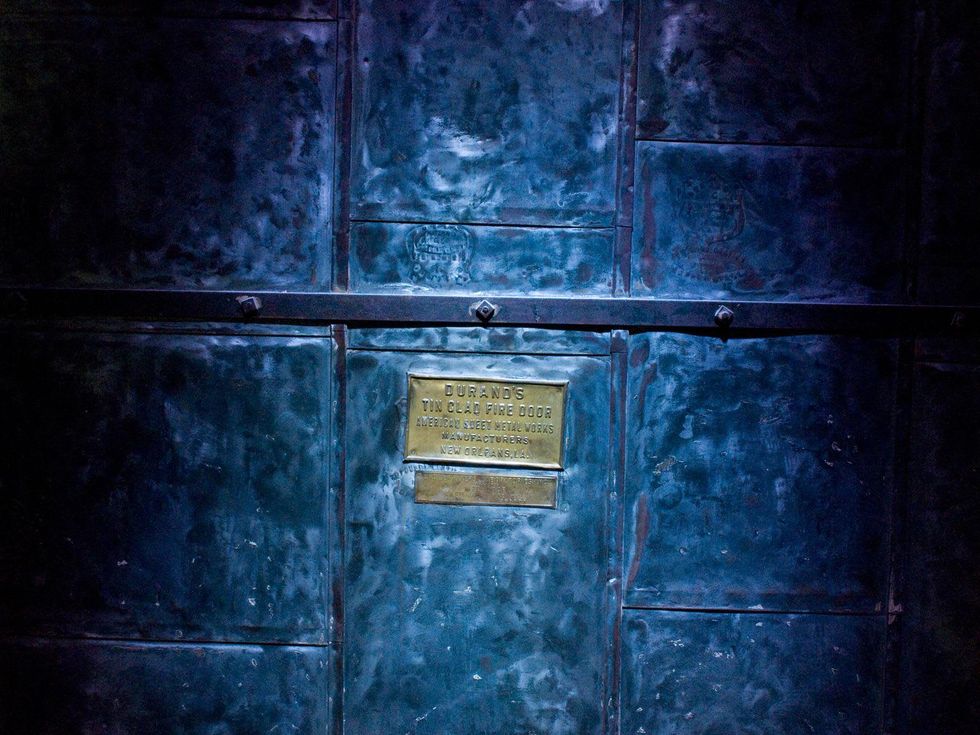 Barrington Bar blue fire door