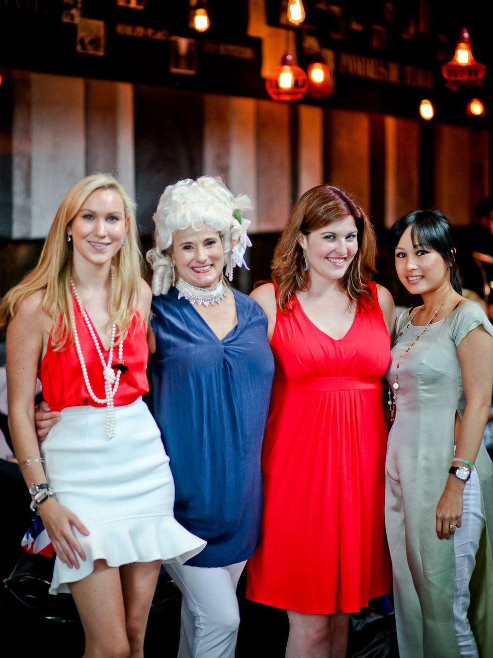 Bastille Day Celebration at Philippe Restaurant + Lounge July 2013 Jacqueline Collier, Natalie Schwarz, Sarah Clyde and Jill Tran