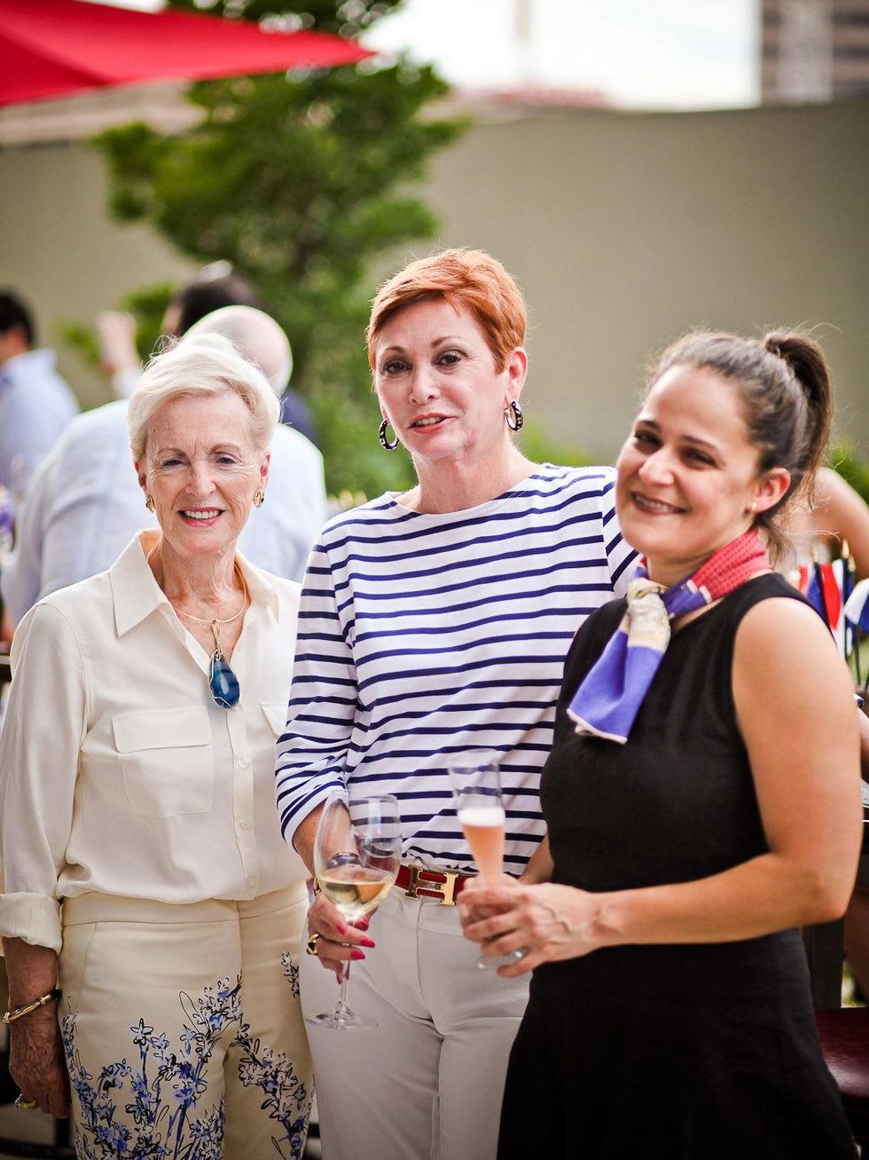 Bastille Day Celebration at Philippe Restaurant + Lounge July 2013 Mavis Sandes, Karen Krey and Vanessa Trevino-Boyd