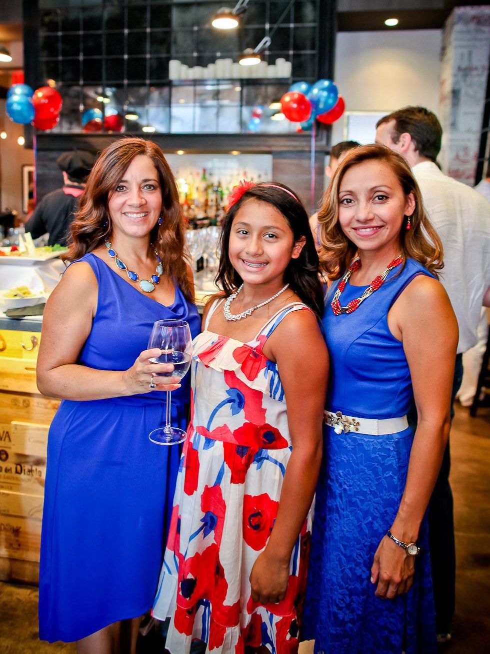 Bastille Day Celebration at Philippe Restaurant + Lounge July 2013 Sherry Andino, Leila Tamacas and Claudia Martinez