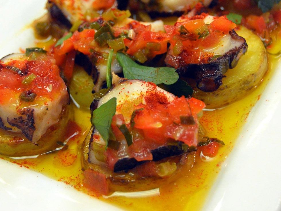 Batanga Houston, grilled octupus, potato, pimenton, sofrito vinaigrette