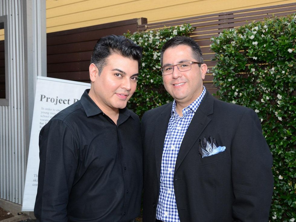 Baylor Teen Health Clinic party May 2013 Edward Sanchez and Dr. Rolando Maldonado