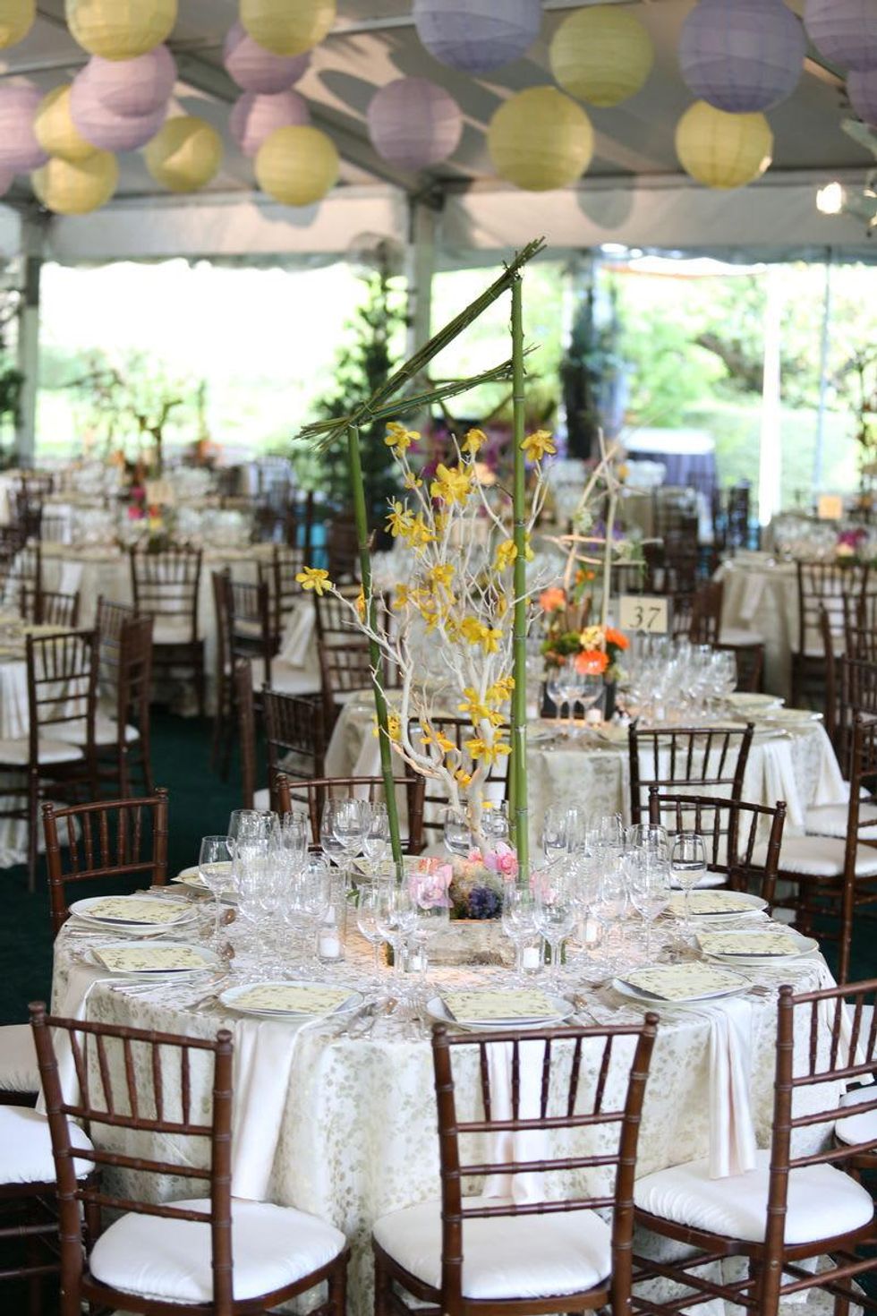Bayou Bend Garden Party, April 2013, Centerpieces, table decorations, table settings