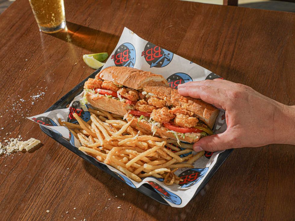 BB's Tex-Orleans shrimp po' boy