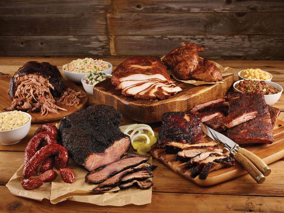 BBQ Spread barbecue Table 57 at H-E-B February 2015