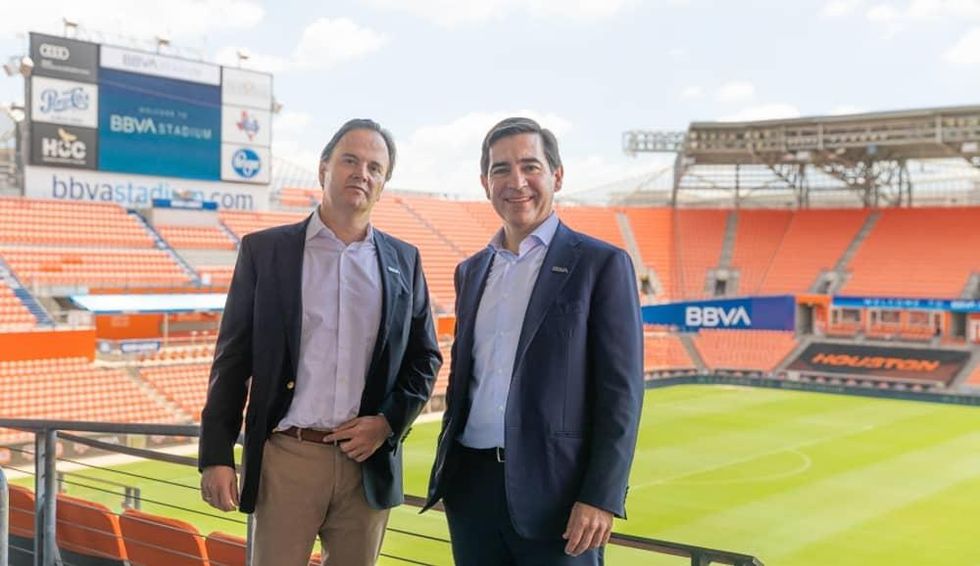 BBVA USA President and CEO Javier Rodriguez Soler (left) and BBVA Group Executive Chairman Carlos Torres Vila