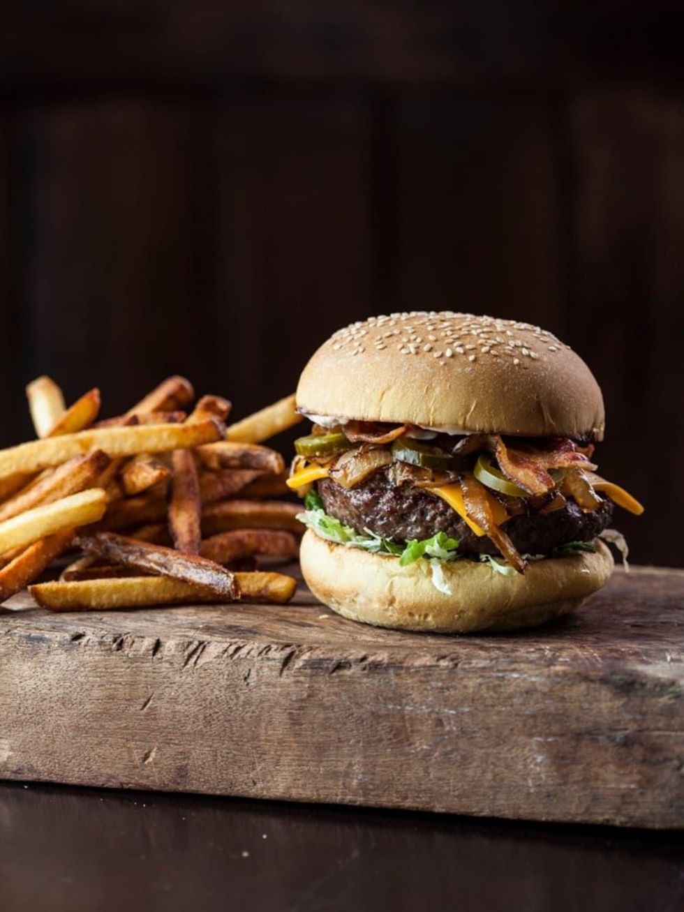 Beck's Prime burger and fries