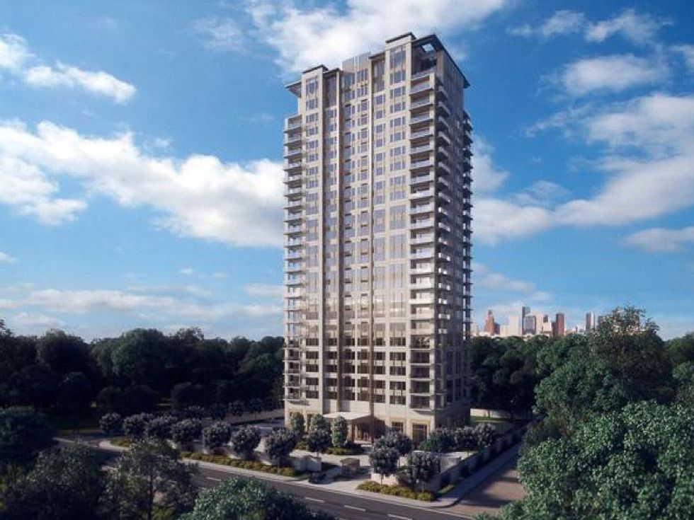 Belfiore luxury condominium Gallery area rendering tower