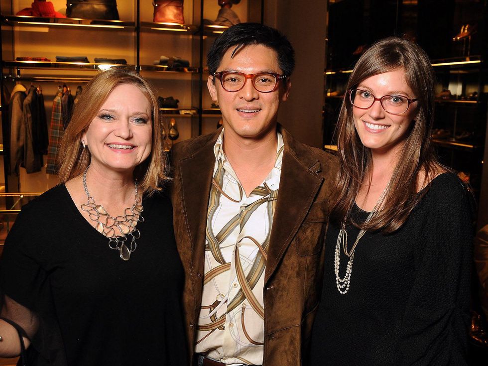 Belinda Bennett, from left, Vu Tran and Amy Vonderau Gucci Alley Theatre cocktail party October 2013
