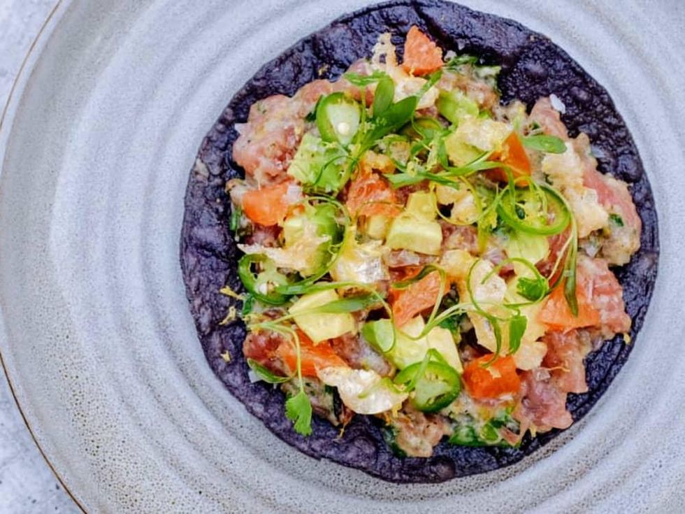 Belly of the Beast tuna tostada