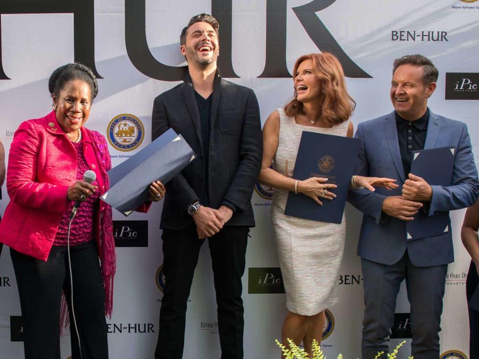 Ben-Hur premiere, Aug. 2016, Sheila Jackson Lee, Jack Huston, Roma Downey, Mark Burnett