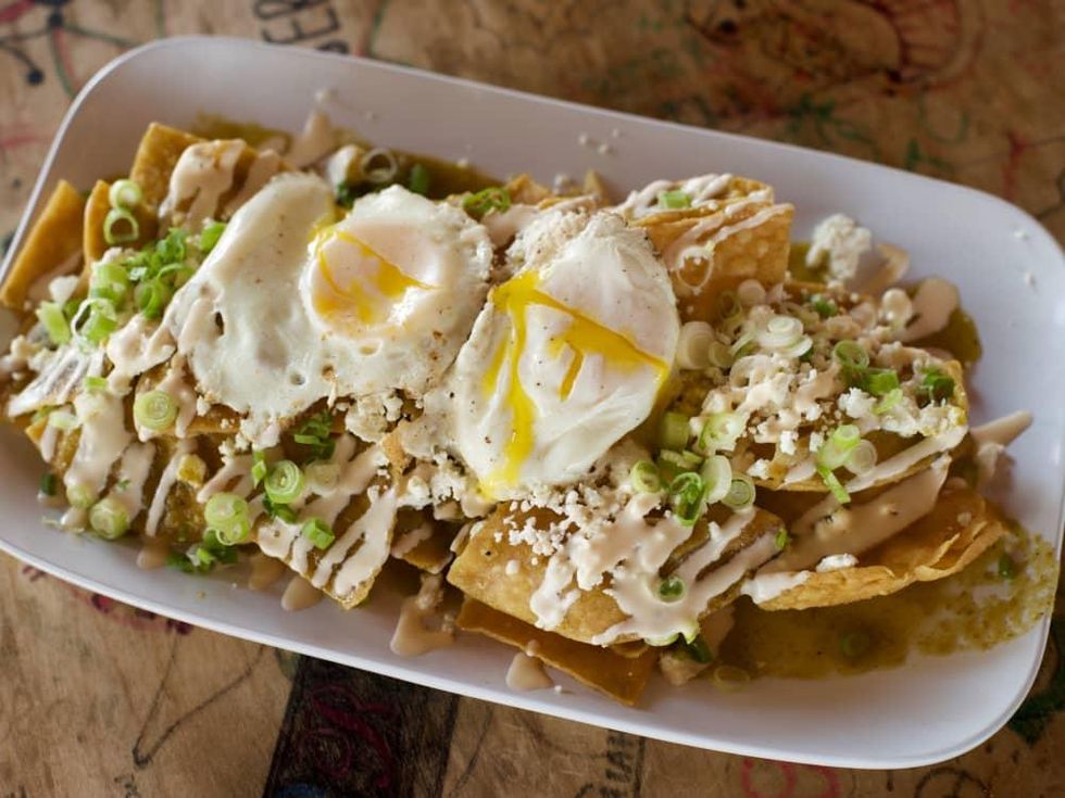 Bernie's Burger Bus breakfast chilaquiles