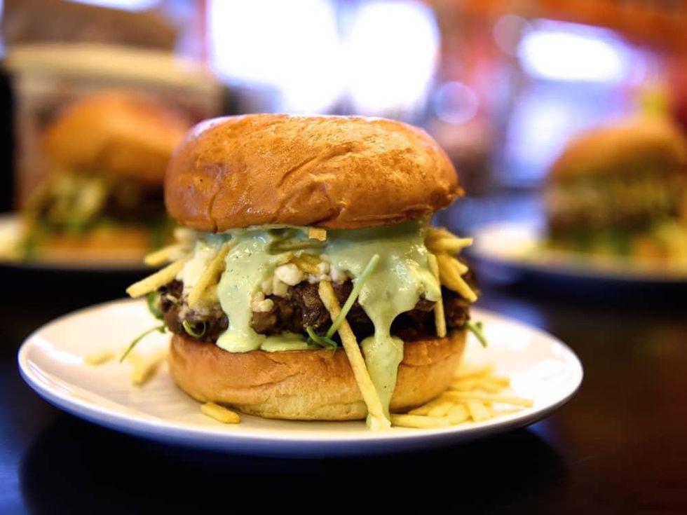 Bernie's Burger Bus James Beard blended burger