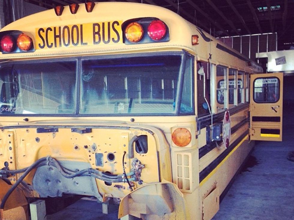 Bernie's Burger Bus old bus moved into new restaurant place March 2014