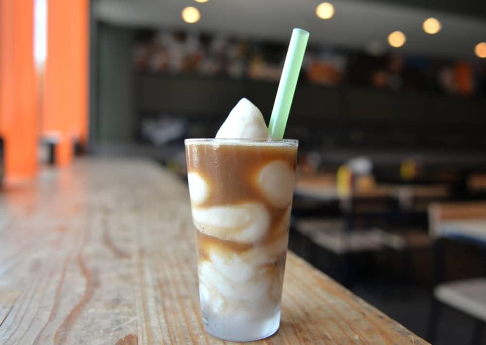 Bernie's Burger Bus root beer float