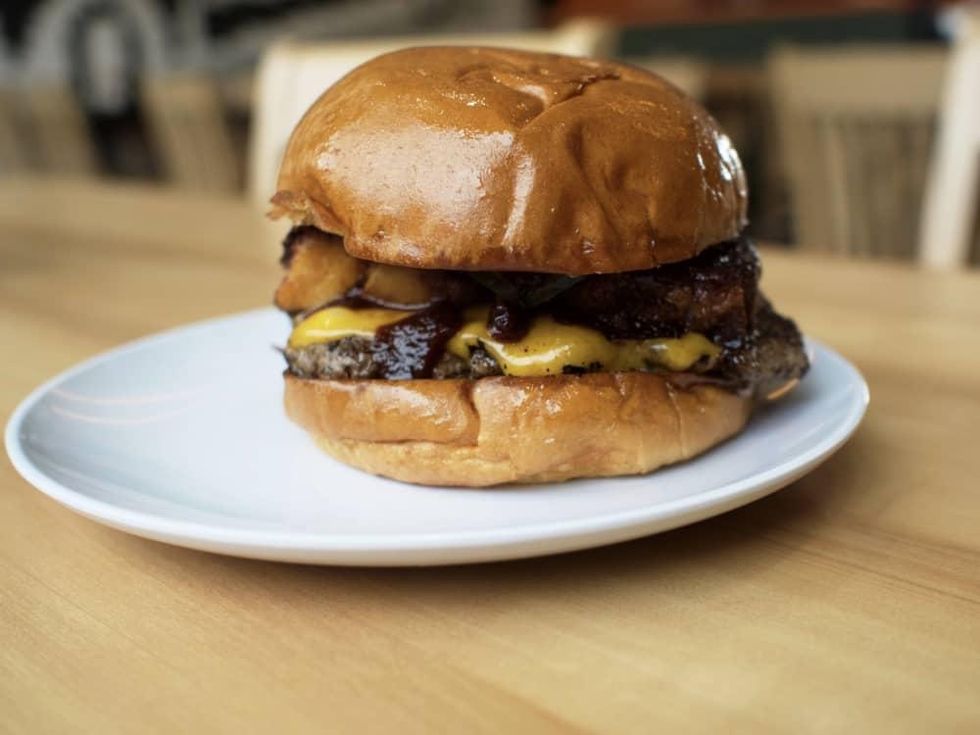 Bernie's Burger Bus Study Hall pork belly burger