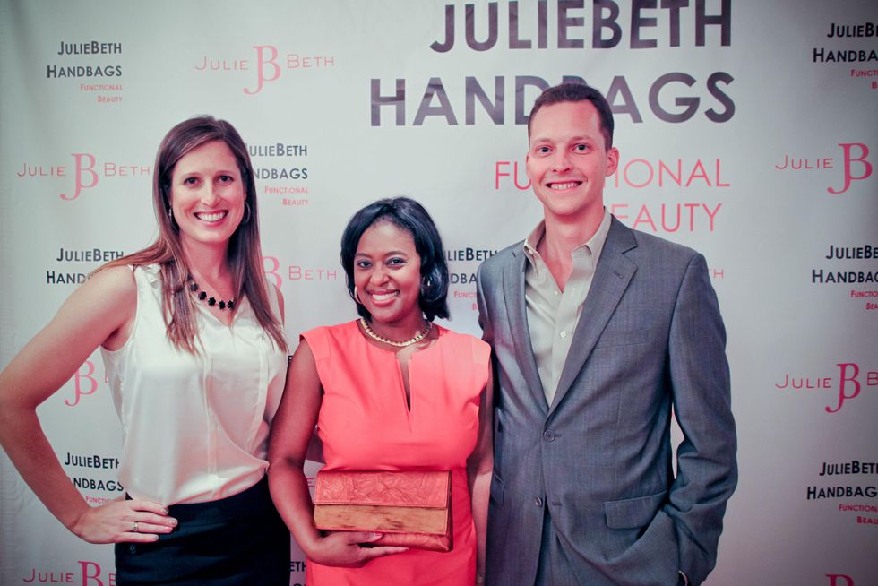 Beth Purpich, Sharron Melton, and Phil Purpich at JulieBeth handbag trunk show