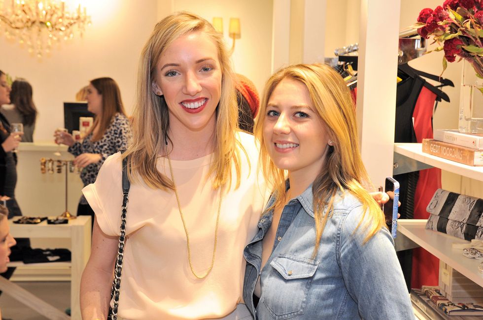 Betty Gerecht, left, and Jenny Dean at the What We Wear Where Mobile App party December 2013