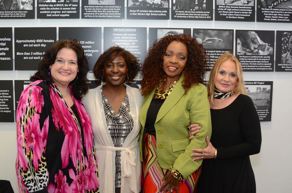 Betty Lynne, from left, Annette Murray, Charlotte Jolivet and Donna Valverde at the Valvisions Foundation "Cinema, Canvas & Cuisine" March 2015