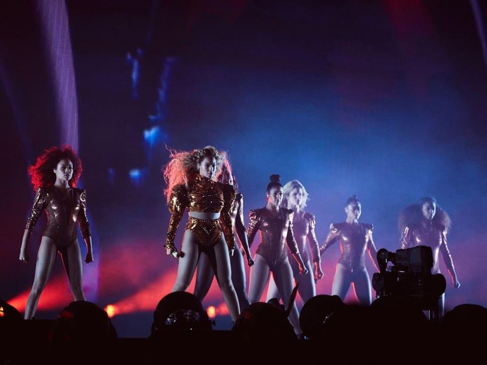 Beyonce in Givenchy Haute Couture sequined bodysuit at Houston concert