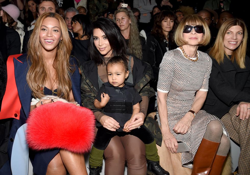 Beyonce, Kim Kardashian with daughter North and Anna Wintour adidas Originals x Kanye West YEEZY SEASON 1 fashion show