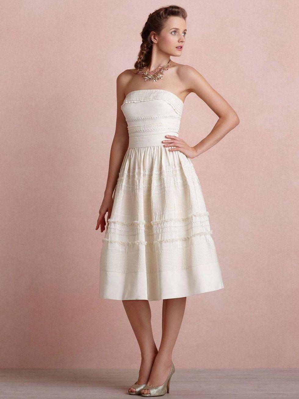 BHLDN Bridal Salon Houson Sample Sale June 2013 Strapless Garden Trim Dress