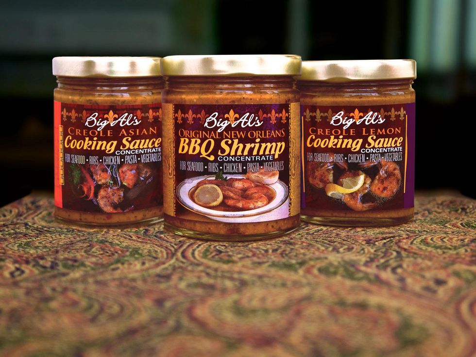 Big Al's sauce seasoning Cajun jars