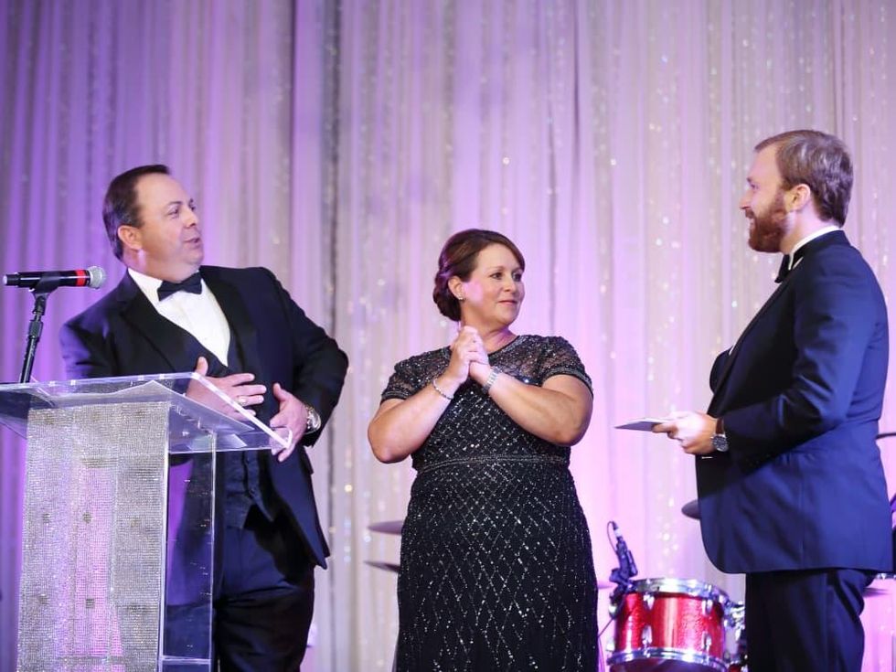 Big Brothers Big Sisters gala 2015 Event Chairs Matt and Manon Kebodeaux with CEO Pierce Bush
