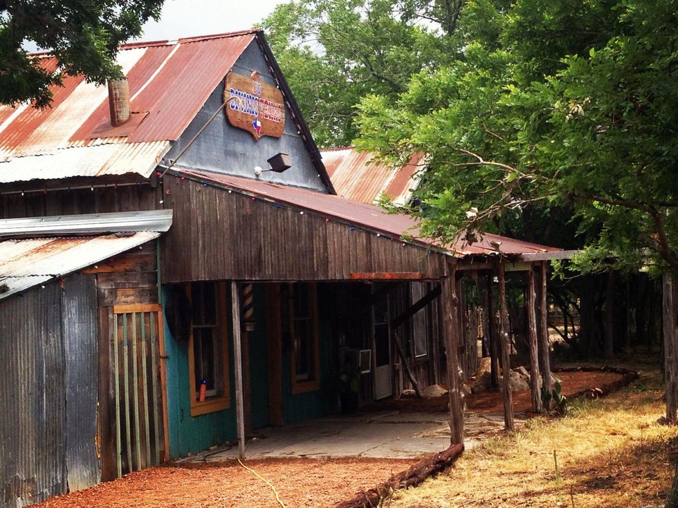 Bikinis, Texas dance hall exterior