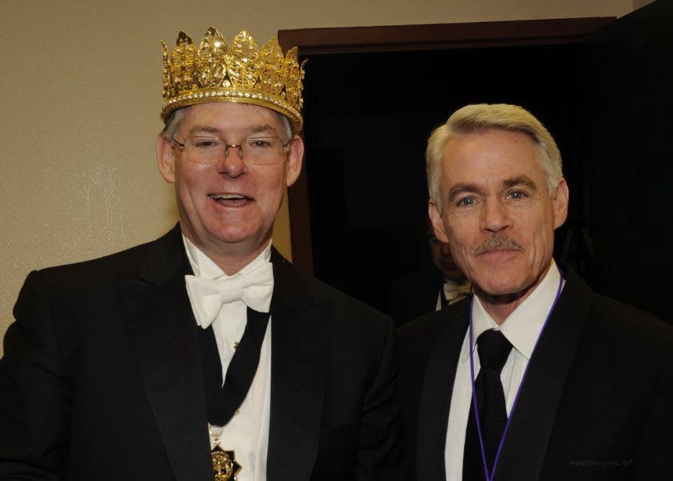 Bill Ansell, left, and Tom Koch at the Knights of Momus Ball February 2015