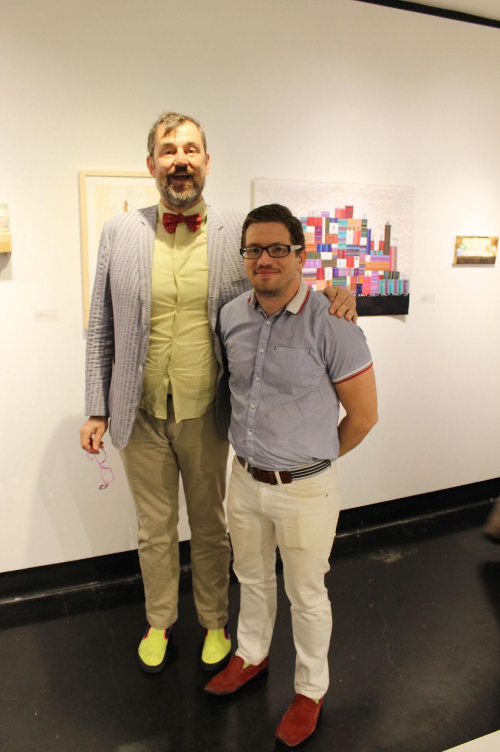 Bill Arning, left, and Mark Ponder at the Lawndale Big Show preview party July 2014