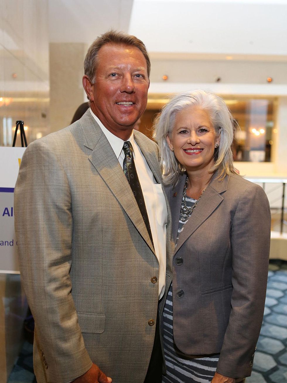 Bill Hunter and Rhonda Rogers Armor at the LSU Foundation luncheon June 2014
