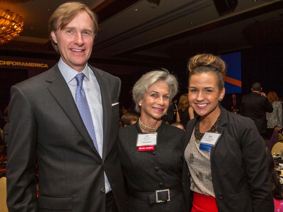 Bill Montgomery, from left, Anne Mendelsohn and Krystle Halvorsen at the Teach For America benefit dinner