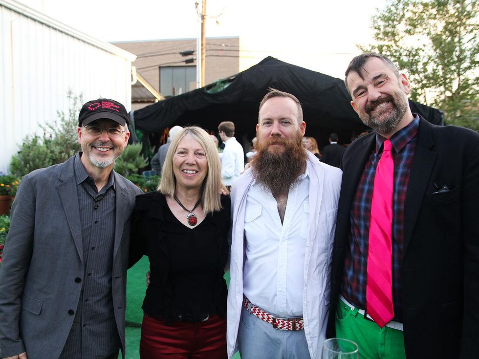 Bill Viola, from left, Kira Pirov, Mark McCray and Bill Arning at the Bill Viola Aurora Picture Show Award party October 2013