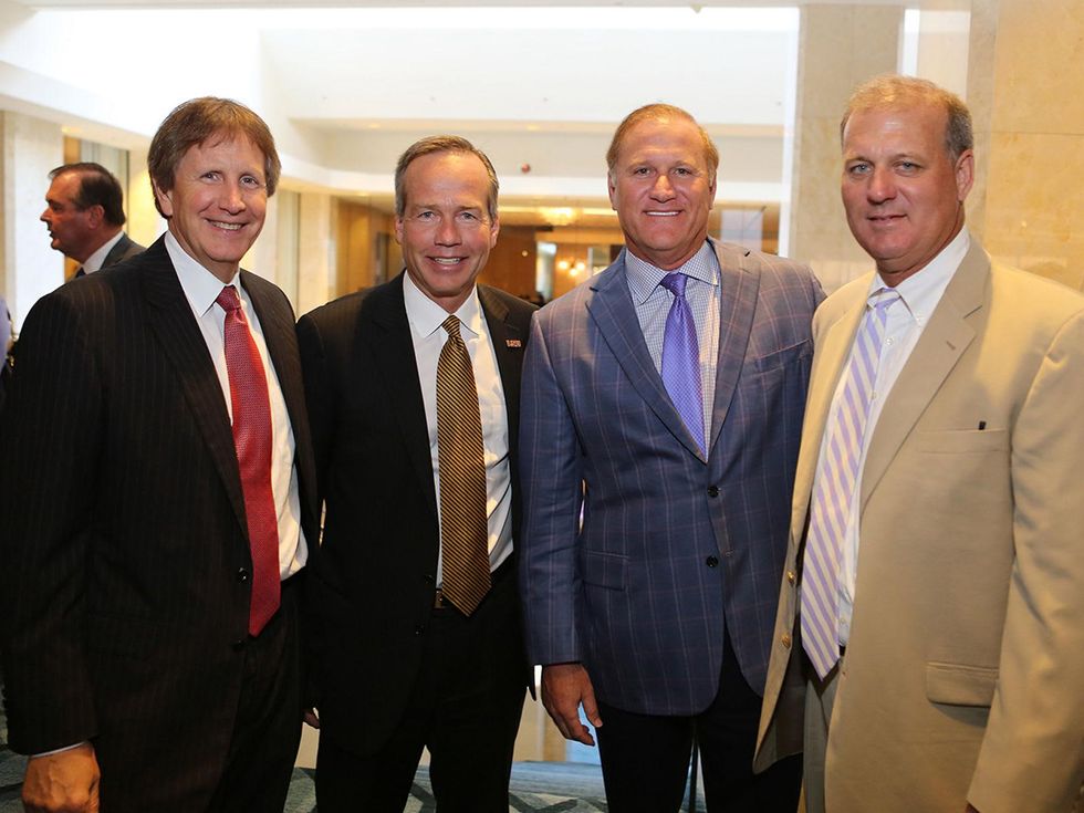 Billy Harrison, from left, F. King Alexander, Keith Jordan and Jeff Springmeyer at the LSU Foundation luncheon June 2014