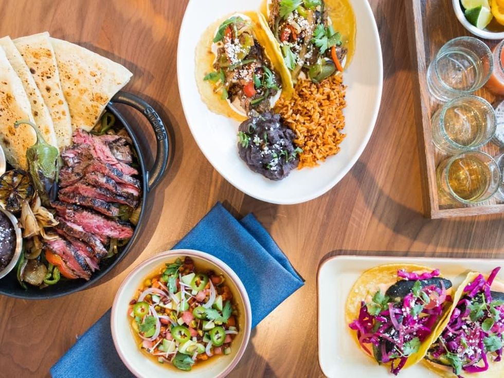 Blanco tacos and tequila food