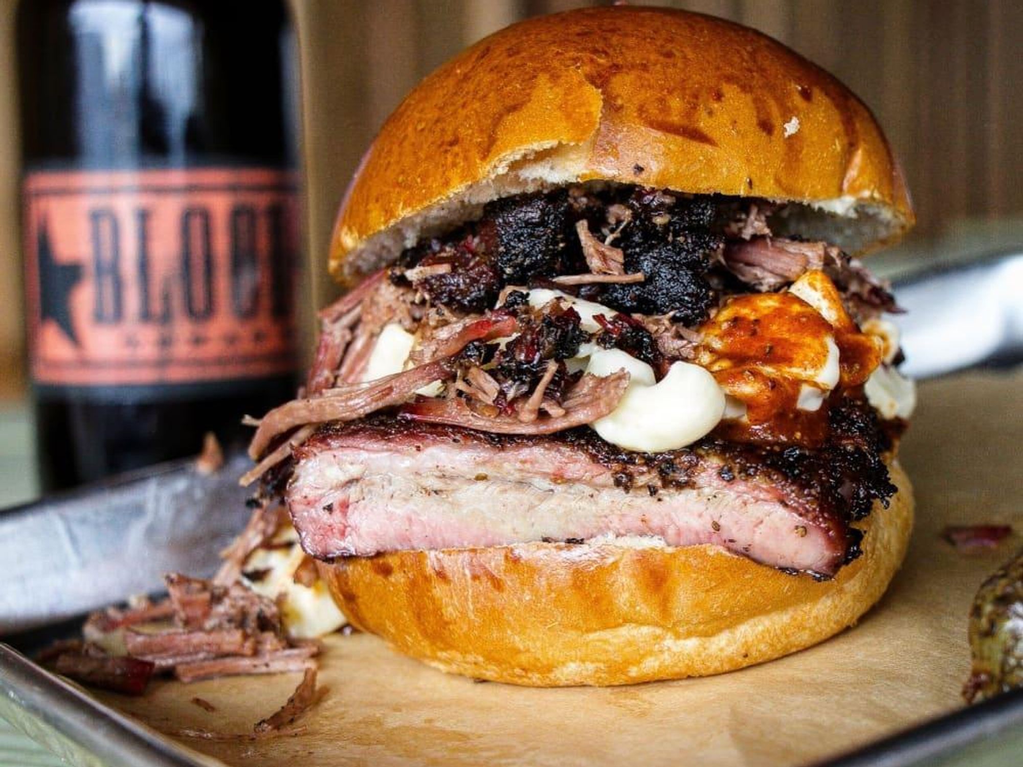 Blood Bros BBQ barbecue sandwich