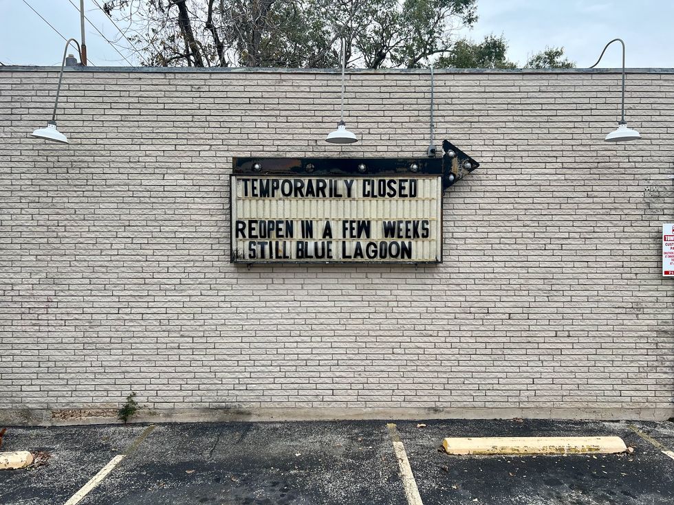 Blue Lagoon bar sign