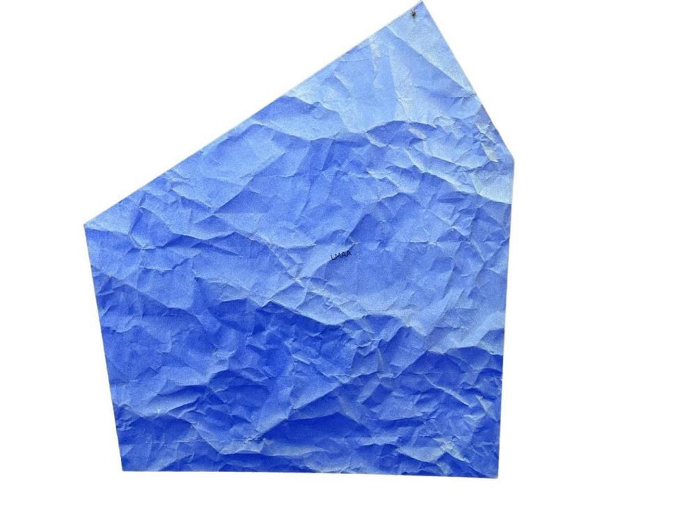 Blue Pentagon"Wrinkled Paper" by Bonnie Maygarden is part of the Lester Marks art auction.